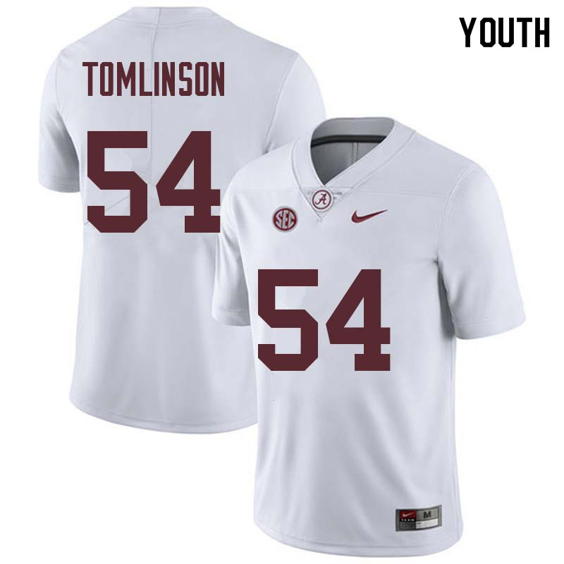 Youth #54 Dalvin Tomlinson Alabama Crimson Tide College Football Jerseys Sale-White